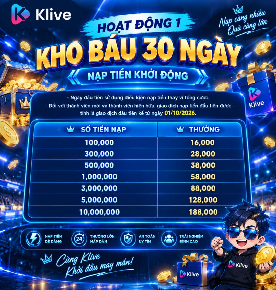 Kho báu 30 ngày - nạp tiền khởi động